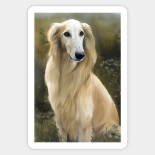 Afghan Hound in the Forest Watercolor design Sticker